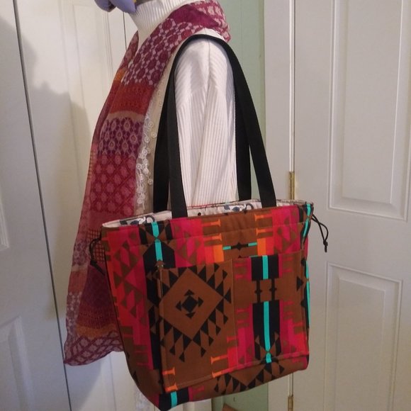 1870 Jeaniemade Aztec Print Shoulder Bag Purse - Picture 5 of 5